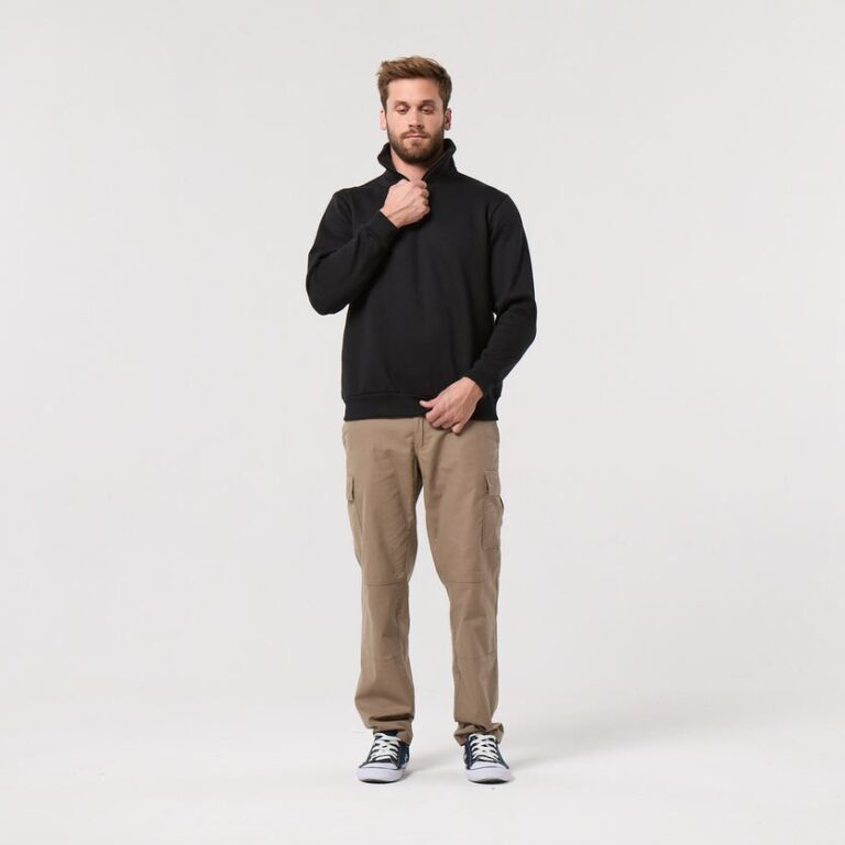 Buzo Frisa Medio Cierre Negro Pampero