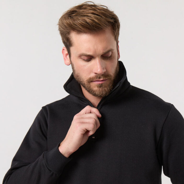 Buzo Frisa Medio Cierre Negro Pampero