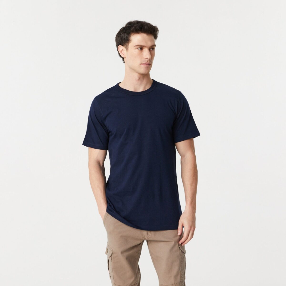 Remera Básica Manga Corta Azul Pampero