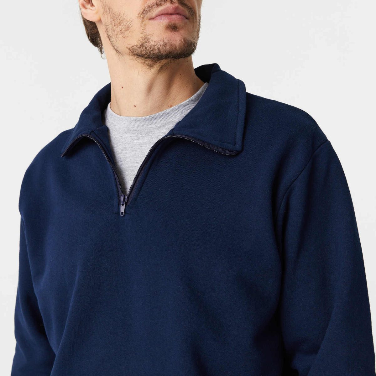 Buzo Frisa Medio Cierre Azul Marino