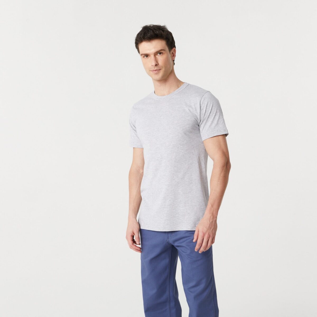 Remera Básica Manga Corta Gris Pampero